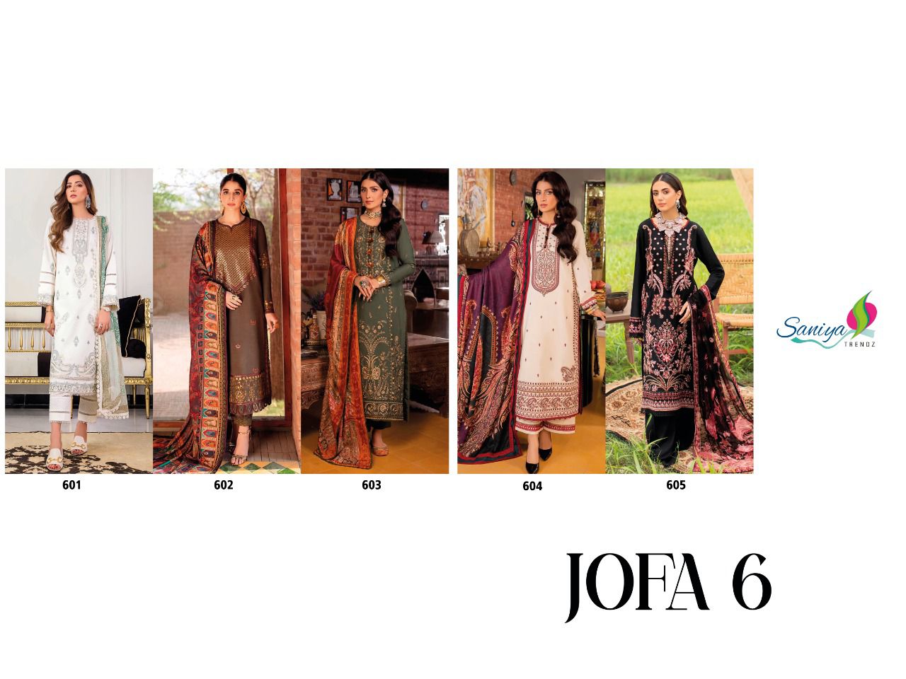 Saniya Trendz Jofa 6 Ethnic Wear Wholesale Pakistani Suits Catalog